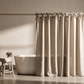 Cortina de baño con amarras en Lino Culla 1,80x1,80