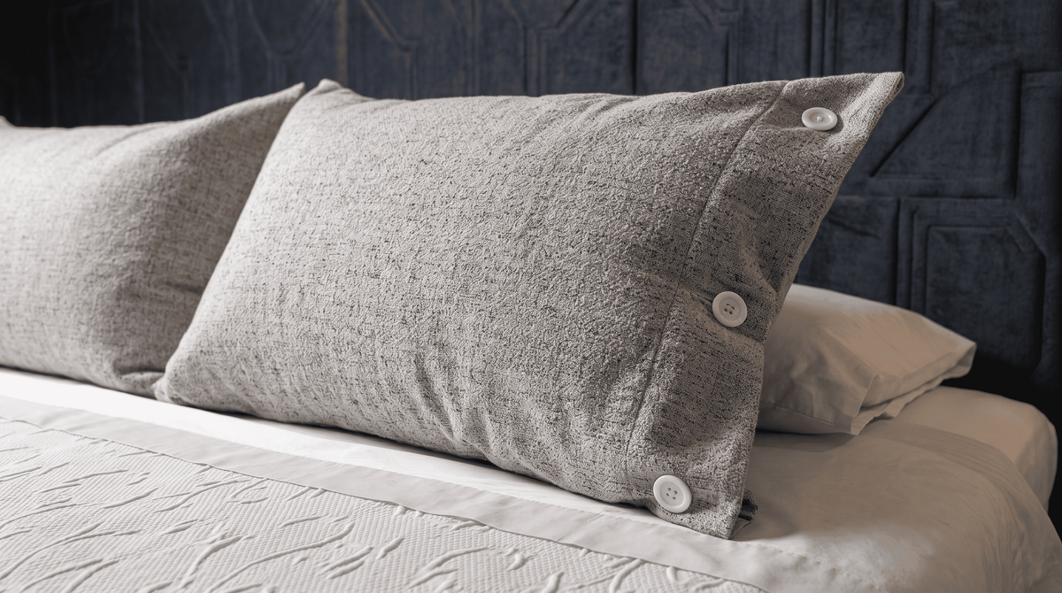 Funda de Plumón con bótones Tipo Lino Beige/Gris